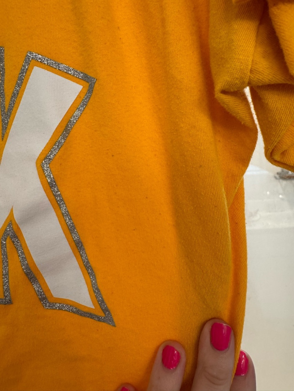 PINK Victoria's Secret Yellow V-Neck Logo Tee - Picture 2 of 3